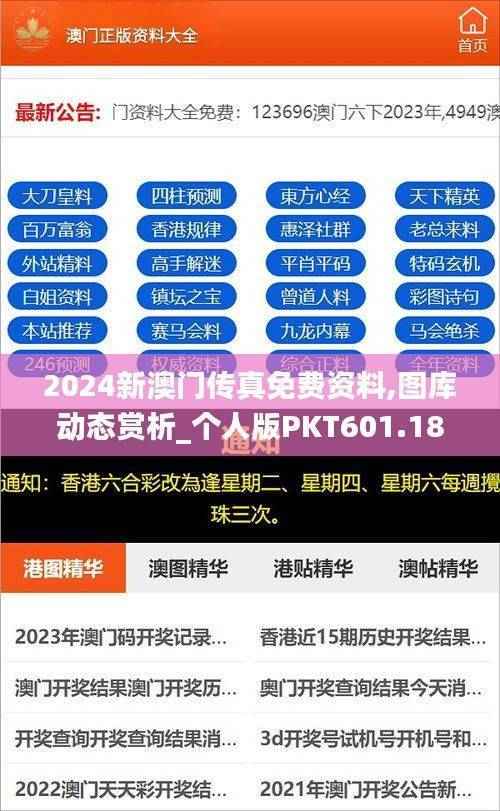 2024新澳门传真免费资料,图库动态赏析_个人版PKT601.18