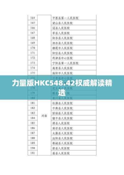 力量版HKC548.42权威解读精选