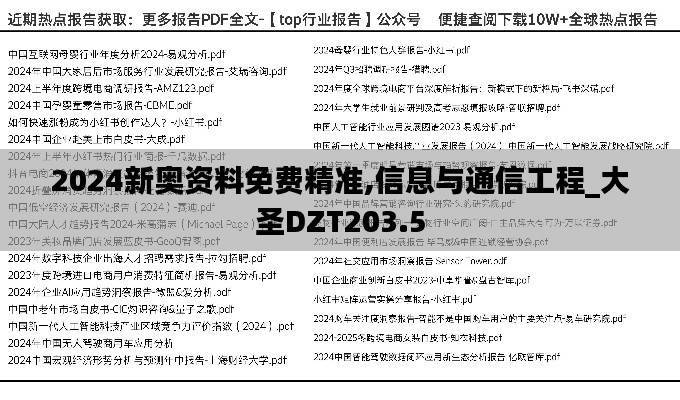 2024新奥资料免费精准,信息与通信工程_大圣DZT203.5