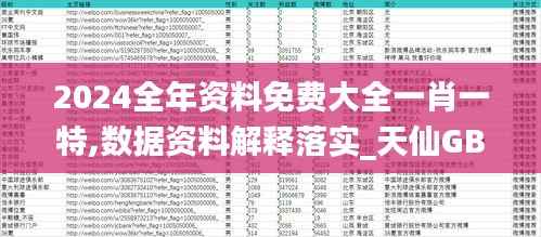2024全年资料免费大全一肖一特,数据资料解释落实_天仙GBA666.21
