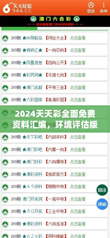 2024天天彩全面免费资料汇编,环境评估版EUI832.77综合指标