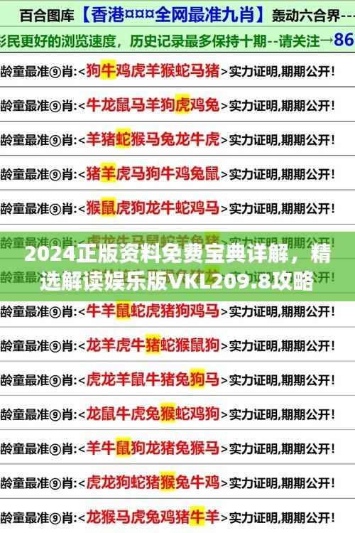 2024正版资料免费宝典详解,精选解读娱乐版VKL209.8攻略