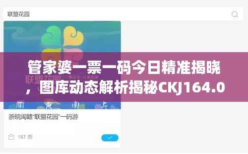 管家婆一票一码今日精准揭晓,图库动态解析揭秘CKJ164.04