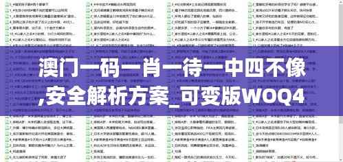 澳门一码一肖一待一中四不像,安全解析方案_可变版WOQ438.78