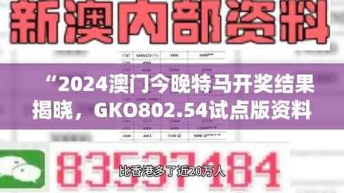 “2024澳门今晚特马开奖结果揭晓,GKO802.54试点版资料详实”