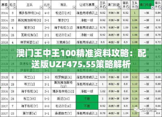 澳门王中王100精准资料攻略:配送版UZF475.55策略解析