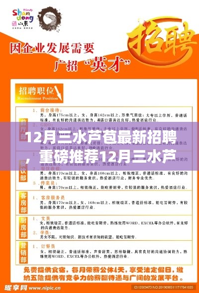 12月三水芦苞最新招聘信息大揭秘，优质岗位等你来挑战！