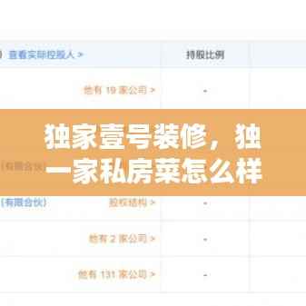 独家壹号装修,独一家私房菜怎么样