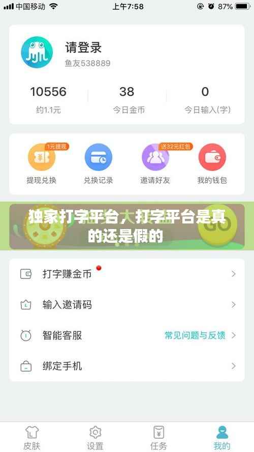 独家打字平台,打字平台是真的还是假的