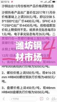 潍坊钢材市场最新动态报道